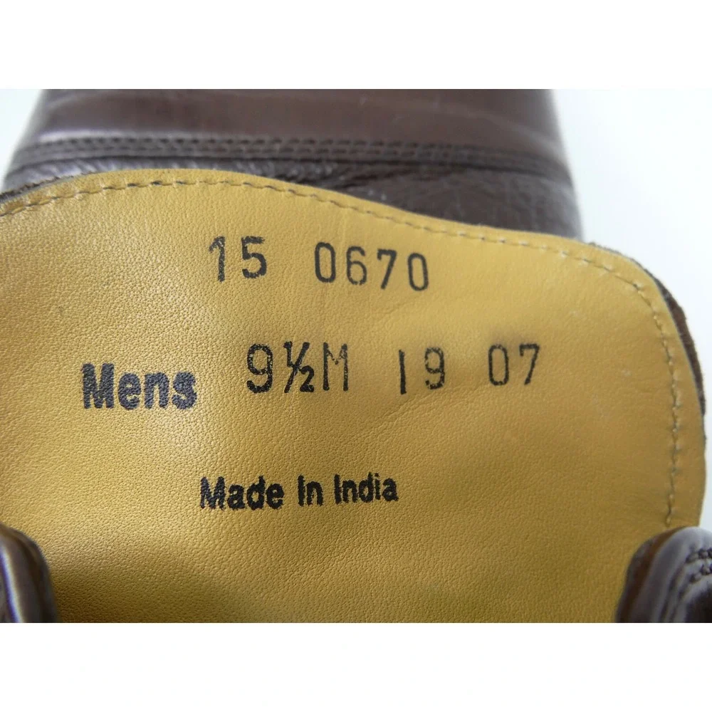 Johnston Murphy Corbett II Brown/Mahogany  Leather Cap Toe Oxford Shoes SZ 9.5 M
